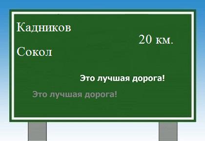расстояние Кадников    Сокол как добраться