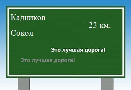 Сколько км от Кадникова до Сокола