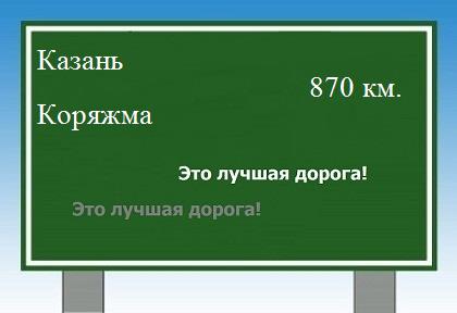 расстояние Казань    Коряжма как добраться