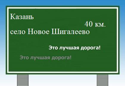 расстояние Казань    село Новое Шигалеево как добраться
