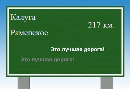 расстояние Калуга    Раменское как добраться