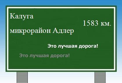 расстояние Калуга    микрорайон Адлер как добраться