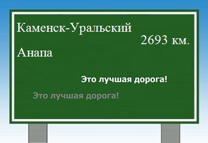 расстояние Каменск-Уральский    Анапа как добраться