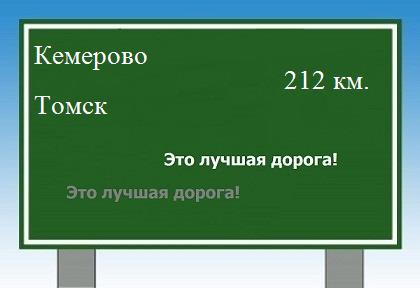 Сколько км от Кемерово до Томска