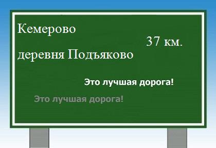расстояние Кемерово  &nbsp; деревня Подъяково как добраться