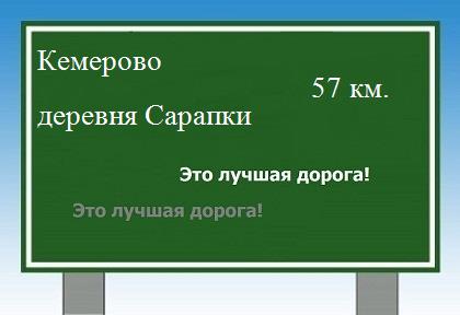 Сколько км от Кемерово до деревни Сарапки