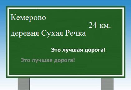 Карта от Кемерово до деревни Сухая Речка