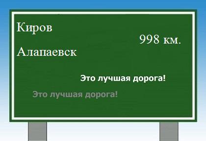 расстояние Киров    Алапаевск как добраться