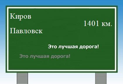 расстояние Киров    Павловск как добраться