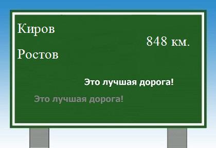 расстояние Киров  &nbsp; Ростов как добраться
