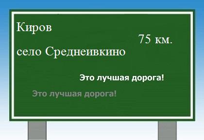 Сколько км от Кирова до села Среднеивкино