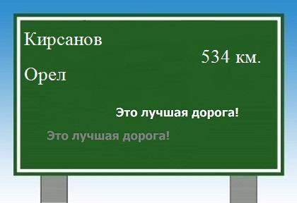 расстояние Кирсанов    Орел как добраться