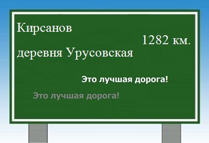 расстояние Кирсанов  &nbsp; деревня Урусовская как добраться