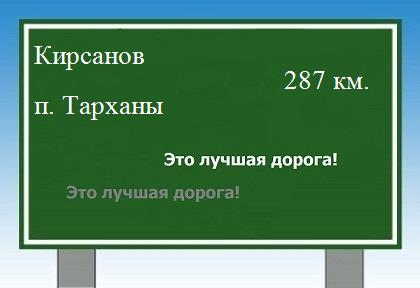 расстояние Кирсанов    поселок Тарханы как добраться