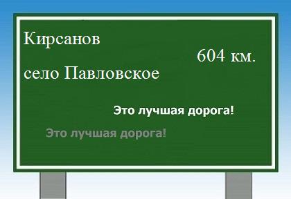 расстояние Кирсанов    село Павловское как добраться