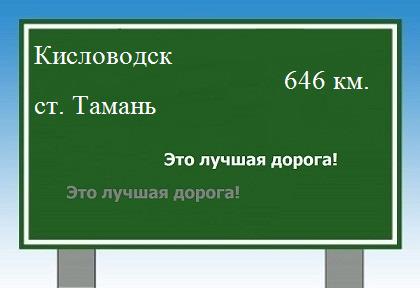 расстояние Кисловодск    станица Тамань как добраться