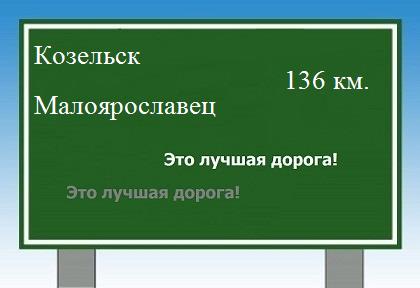 расстояние Козельск - Малоярославец как добраться