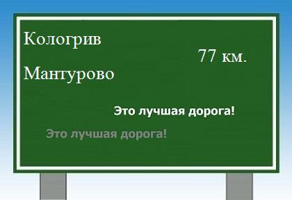 Сколько км от Кологрива до Мантурово