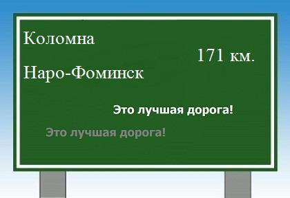 расстояние Коломна    Наро-Фоминск как добраться