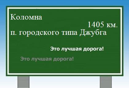 расстояние Коломна    поселок городского типа Джубга как добраться