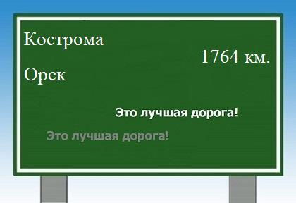 расстояние Кострома  &nbsp; Орск как добраться