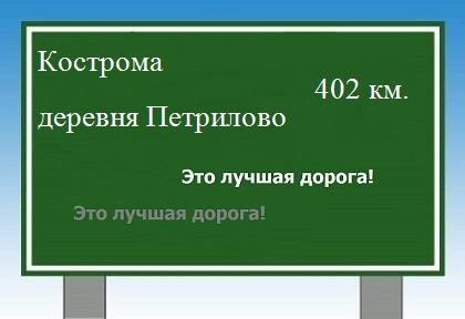 расстояние Кострома    деревня Петрилово как добраться