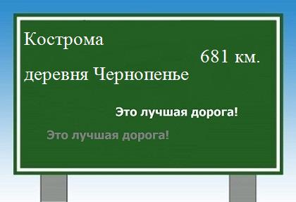 расстояние Кострома    деревня Чернопенье как добраться