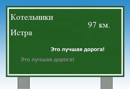 Сколько км от Котельников до Истры