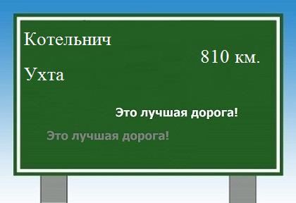 расстояние Котельнич    Ухта как добраться