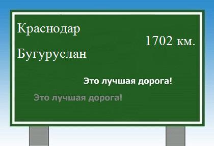 расстояние Краснодар  &nbsp; Бугуруслан как добраться