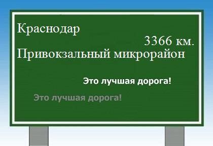Сколько км от Краснодара до Привокзального микрорайона