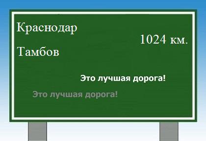 расстояние Краснодар  &nbsp; Тамбов как добраться