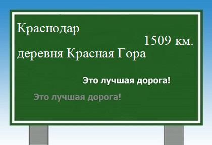 расстояние Краснодар    деревня Красная Гора как добраться