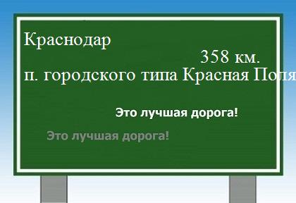 расстояние Краснодар    поселок городского типа Красная Поляна как добраться