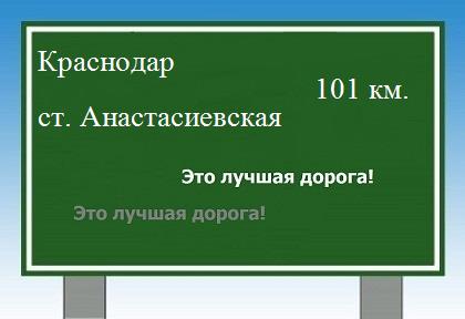 расстояние Краснодар    станица Анастасиевская как добраться