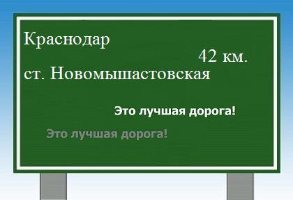 Карта от Краснодара до станицы Новомышастовской