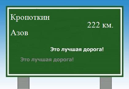 расстояние Кропоткин    Азов как добраться