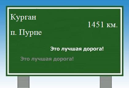 расстояние Курган    поселок Пурпе как добраться