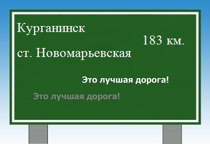 Сколько км от Курганинска до станицы Новомарьевской