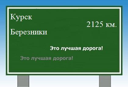 расстояние Курск    Березники как добраться