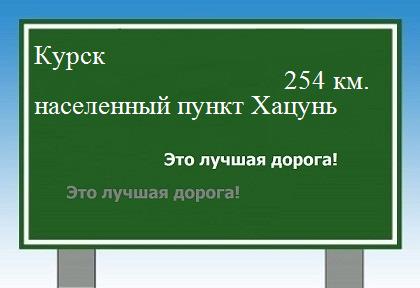 расстояние Курск    населенный пункт Хацунь как добраться