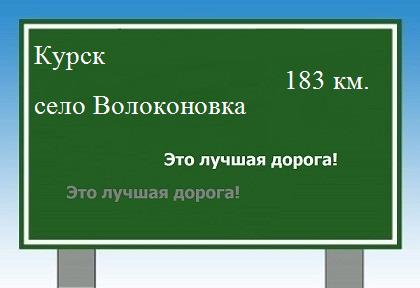 расстояние Курск    село Волоконовка как добраться