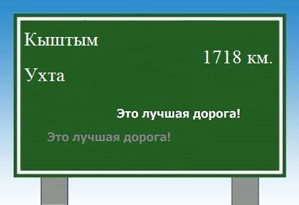 расстояние Кыштым    Ухта как добраться