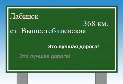 Сколько км от Лабинска до станицы Вышестеблиевской