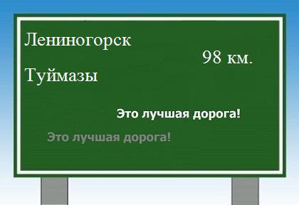 Карта от Лениногорска до Туймазов