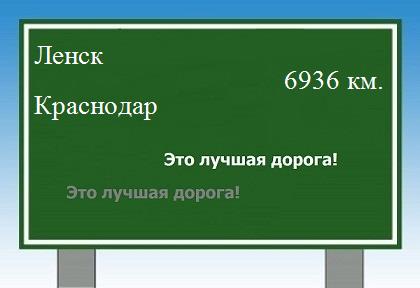 расстояние Ленск - Краснодар как добраться