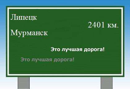 расстояние Липецк  &nbsp; Мурманск как добраться