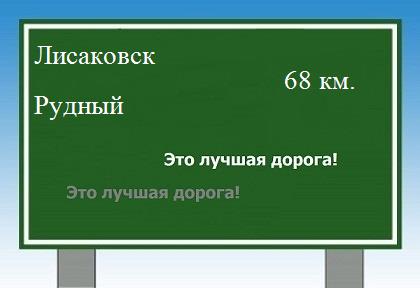Сколько км от Лисаковска до Рудного