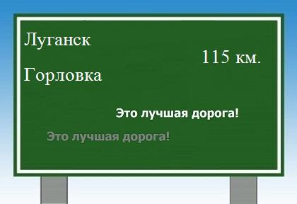Карта от Луганска до Горловки