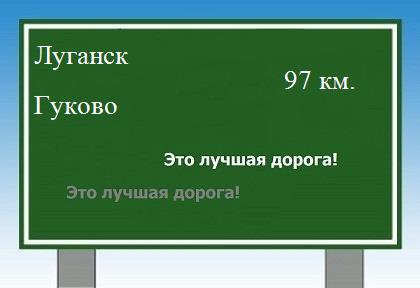 расстояние Луганск    Гуково как добраться